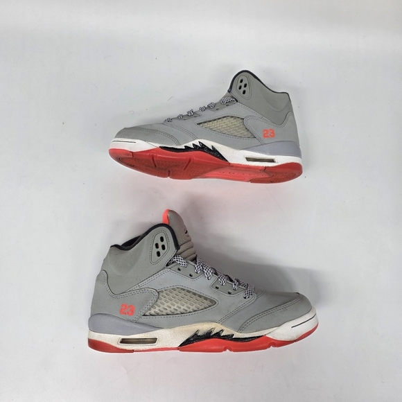 Air Jordan 5 Retro 'Hot Lava' GS Youth 5.5Y Women's 7 Wolf Grey 440892-018 Shoes - Picture 6 of 9